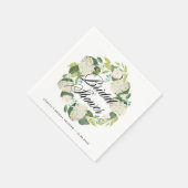 Serviette En Papier Couronne de mariage à l'aquarelle avec hydrangeas  (Coin)