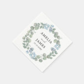 Serviette En Papier Couronne de mariage bohème verte eucalyptus  (Coin)