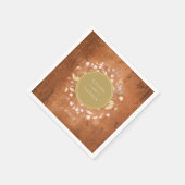 Serviette En Papier Couronne de mariage en bois rustique et verdure (Coin)