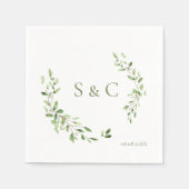 Serviette En Papier Couronne de mariage personnalisée avec monogramme (Devant)