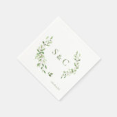 Serviette En Papier Couronne de mariage personnalisée avec monogramme  (Coin)