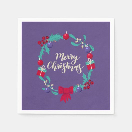 Serviette En Papier Couronne de Noël (Devant)