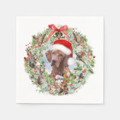 Serviette En Papier Couronne de Noël de Vizsla en Hongrie (Devant)