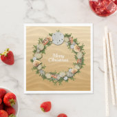 Serviette En Papier Couronne de Noël Dollar de Sable Coquillages Étoil (En situation)