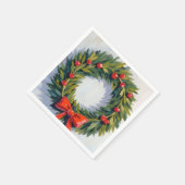 Serviette En Papier Couronne de Noël Fête Peinte (Coin)