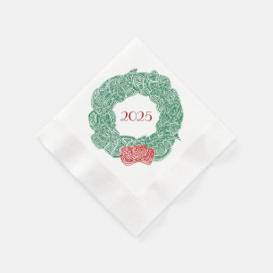 Serviette En Papier Couronne de Noël moderne année