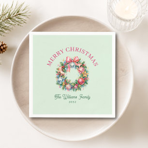 Serviette En Papier Couronne de Noël Rétro Disco Fête