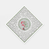 Serviette En Papier Couronne de Noël Rouge Robin et Neige (Coin)