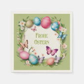 Serviette En Papier Couronne de Pâques : Joyeuses Pâques (Devant)
