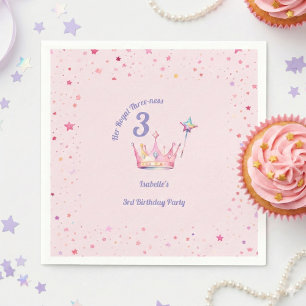 Serviette En Papier Couronne de princesse 3e anniversaire Royalité tro