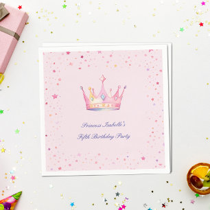 Serviette En Papier Couronne de princesse Rose pastel Fille Anniversai