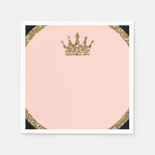 Serviette En Papier Couronne de princesse Sweet 16 en or rose pailleté