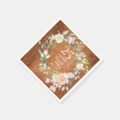 Serviette En Papier Couronne de roses en bois rustique Boho pour le 25 (Coin)