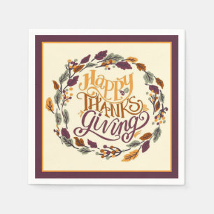 Serviette En Papier Couronne de Thanksgiving heureuse