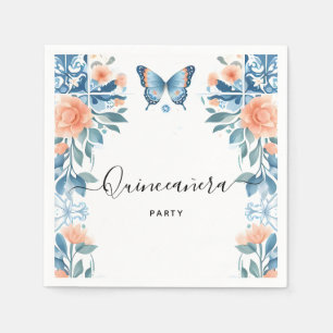 Serviette En Papier Couronne de Tiare Bleue Famille Latina Fille Espag