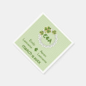 Serviette En Papier Couronne de trèfle, rayures monogrammes mariage ir (Coin)