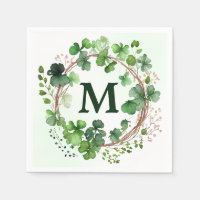 Couronne de trèfle vert aquarelle Saint Patrick
