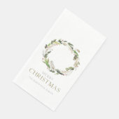 Serviette En Papier Couronne de verdure de Noël (Coin)