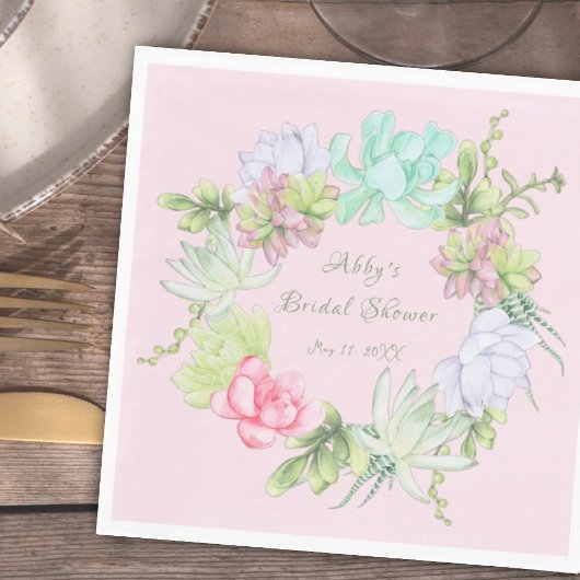 Serviette En Papier Couronne de verdure succulente pour la Baby Shower