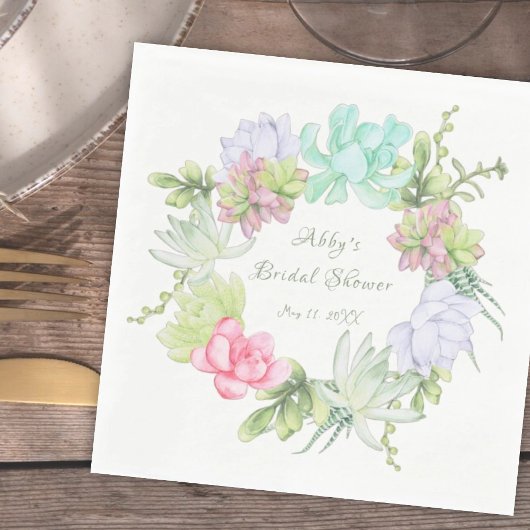 Serviette En Papier Couronne de verdure succulente pour la Baby Shower