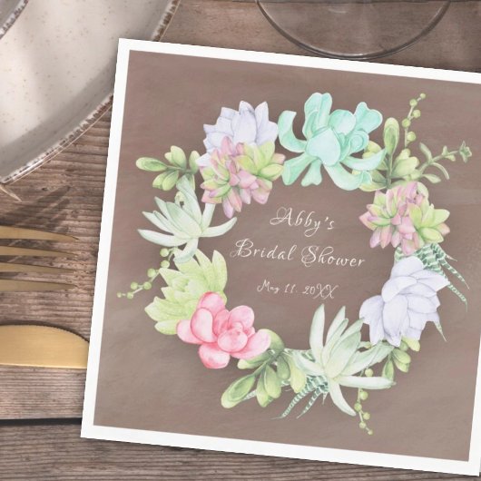 Serviette En Papier Couronne de verdure succulente pour la douche de l