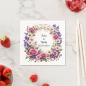 Serviette En Papier Couronne décorative florale (En situation)