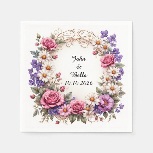 Serviette En Papier Couronne décorative florale (Devant)