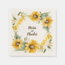 Couronne des tournesols : serviettes Mariages pers