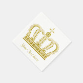 Serviette En Papier Couronne d'or + votre texte (Coin)