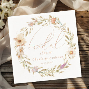 Serviette En Papier Couronne élégante boho, écriture manuscrite Baby S