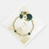 Serviette En Papier couronne Extraordinaire de fleurs d'ivoire vert ém (Coin)
