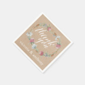 Serviette En Papier Couronne fleur sauvage Sur Mariage campagnard Kraf (Coin)
