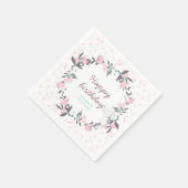 Serviette En Papier couronne fleurie printanière et anniversaire heure (Coin)