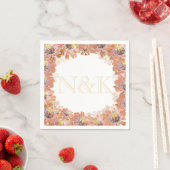 Serviette En Papier Couronne, fleurs orange (En situation)