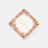 Serviette En Papier Couronne, fleurs orange (Coin)