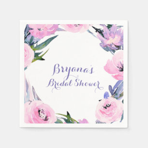 Serviette En Papier Couronne florale aquarelle Élégant Shower de maria