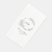 Serviette En Papier Couronne florale classique avec monogramme pour ma (Coin)