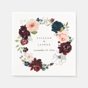 Serviette En Papier Couronne florale de automne rustique