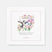 Serviette En Papier Couronne florale de colibris (Devant)