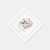 Serviette En Papier Couronne florale de colibris (Coin)