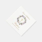 Serviette En Papier Couronne florale de lavande or baptême baptême (Coin)