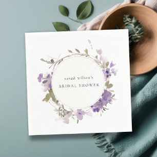 Serviette En Papier Couronne florale de lilas de prairie rustique pour