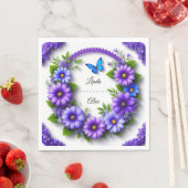 Serviette En Papier Couronne florale de mariage (En situation)