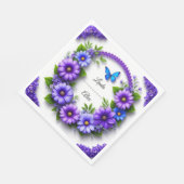 Serviette En Papier Couronne florale de mariage (Coin)