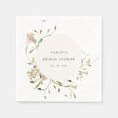 Serviette En Papier Couronne florale de mariage doucement rosée de la (Devant)