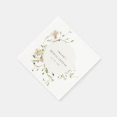 Serviette En Papier Couronne florale de mariage doucement rosée de la (Coin)
