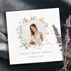 Serviette En Papier Couronne florale de prairie rustique Photo Shower