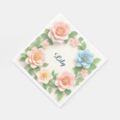 Serviette En Papier Couronne florale délicate (Coin)