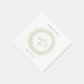 Serviette En Papier Couronne florale élégante de mariage hivernal (Coin)