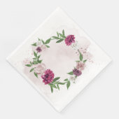 Serviette En Papier couronne florale mauve rose (Coin)